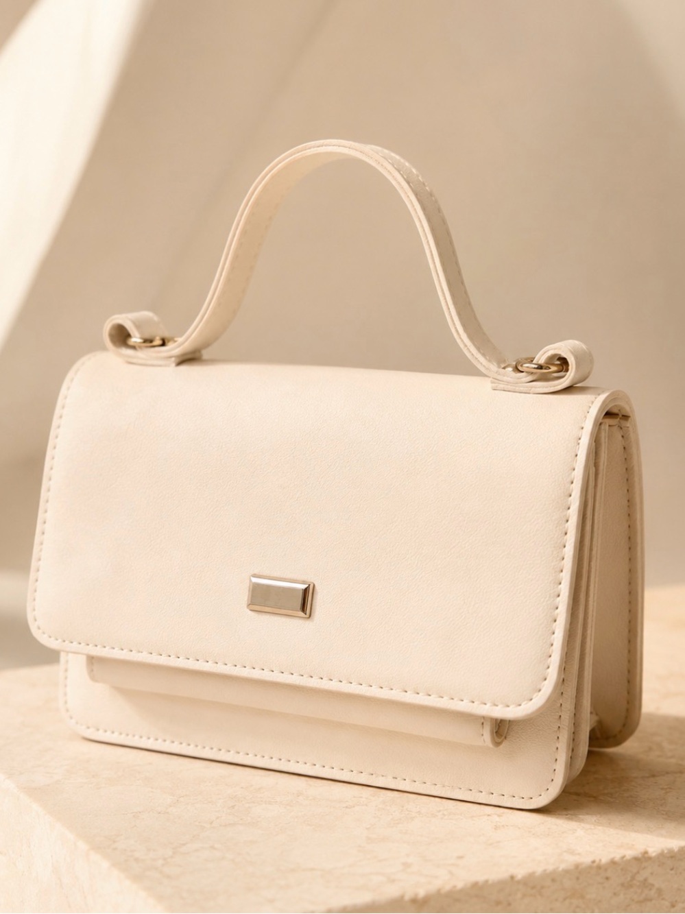 Elegant Cream Top-Handle Women’s Satchel